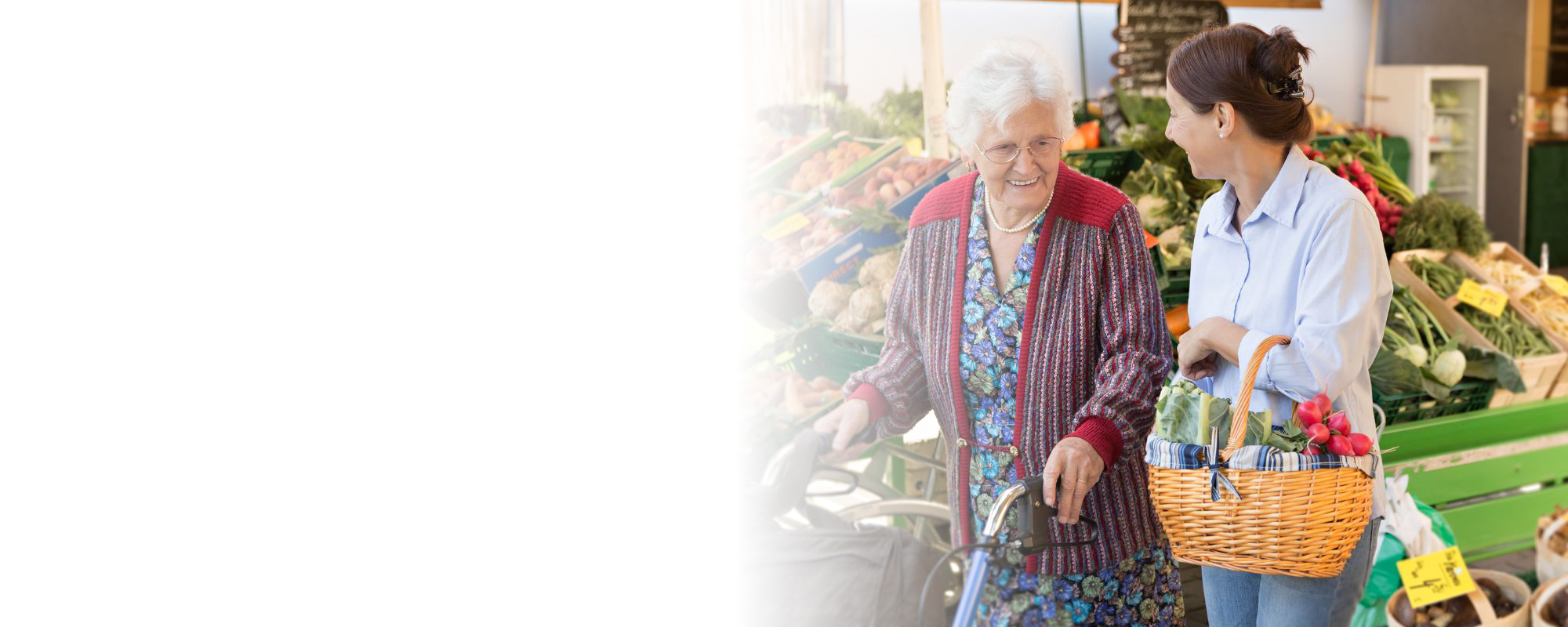Caregiver shopping groceries with a senior Home Care in Hawthorne